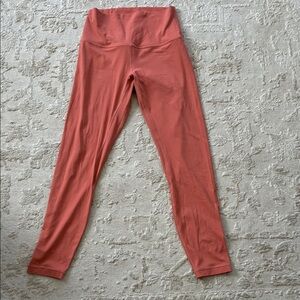 Coral High-Waisted Leggings